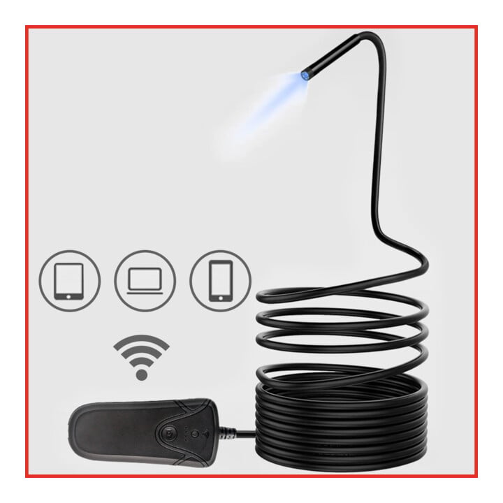 KS Tools Wi-Fi-Videoskop-Satz mit Ø 5,5 mm 0° HD Frontkamera-Sonde, 5-tlg.