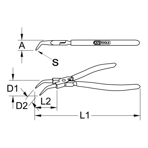 KS Tools wiellagertang, schuin