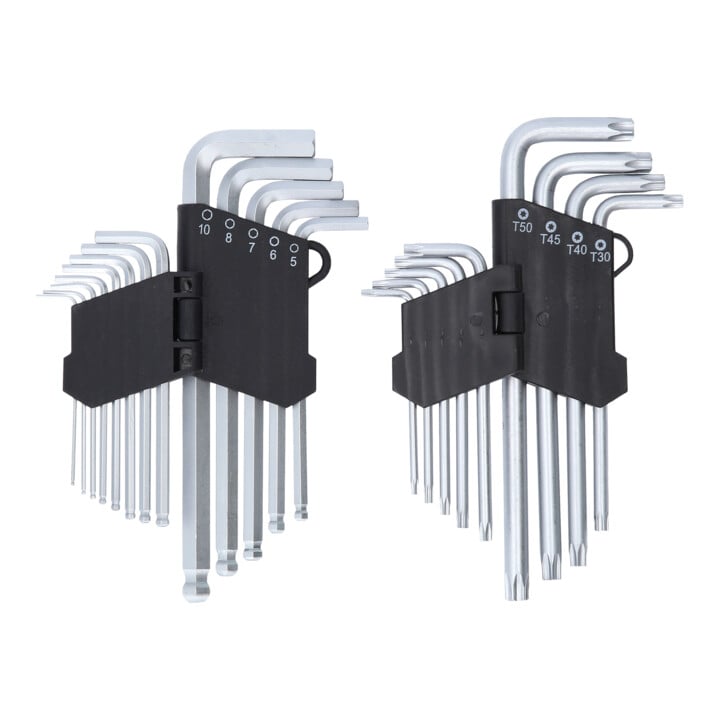 KS Tools Winkelstiftschlüssel-Satz, TX, Innensechskant, 22-tlg