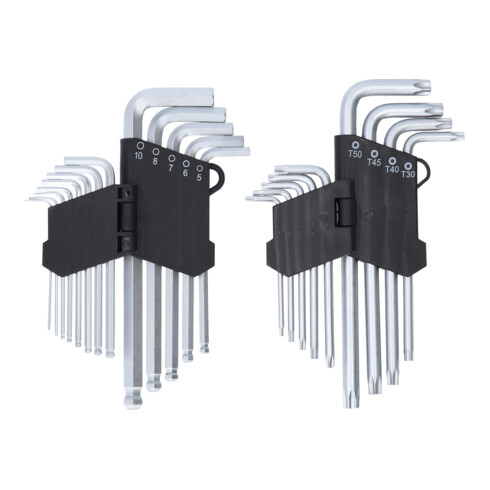 KS Tools Winkelstiftschlüssel-Satz, TX, Innensechskant, 22-tlg