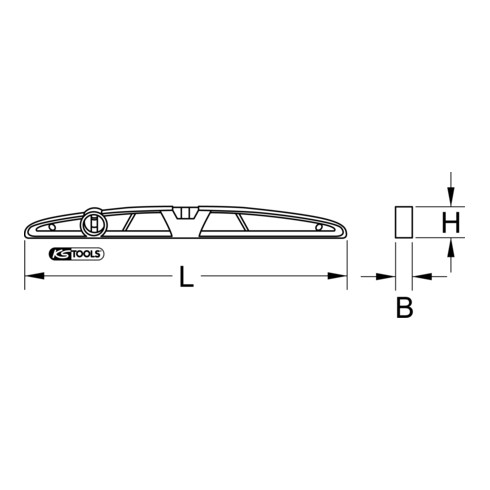 KS Tools zware aluminium gegoten waterpas in trapeziumvorm
