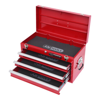 KS Toolsskist met 3 laden-rood, L508xH255xB303mm