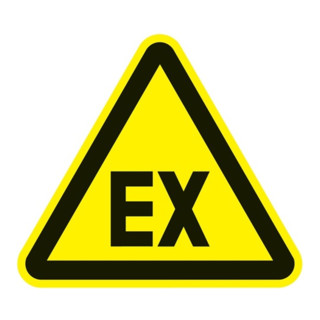 Ku.-Folie Expl.fäh.Atmosph. 200x200mm 3-eckig gelb/schwarz selbstklebend