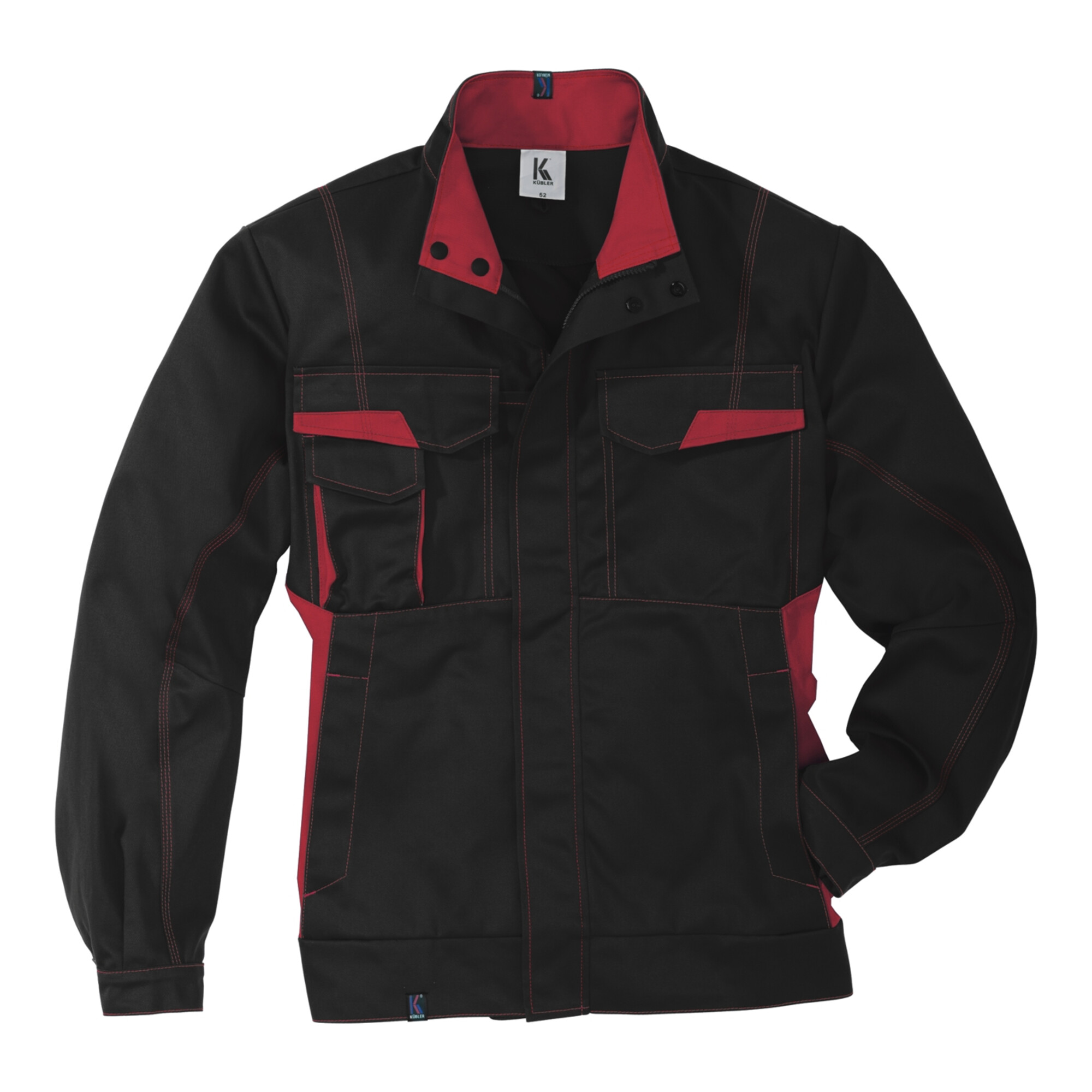 Kübler IMAGE DRESS Jacke schwarz/mittelrot 44 ; Kübler Workwear