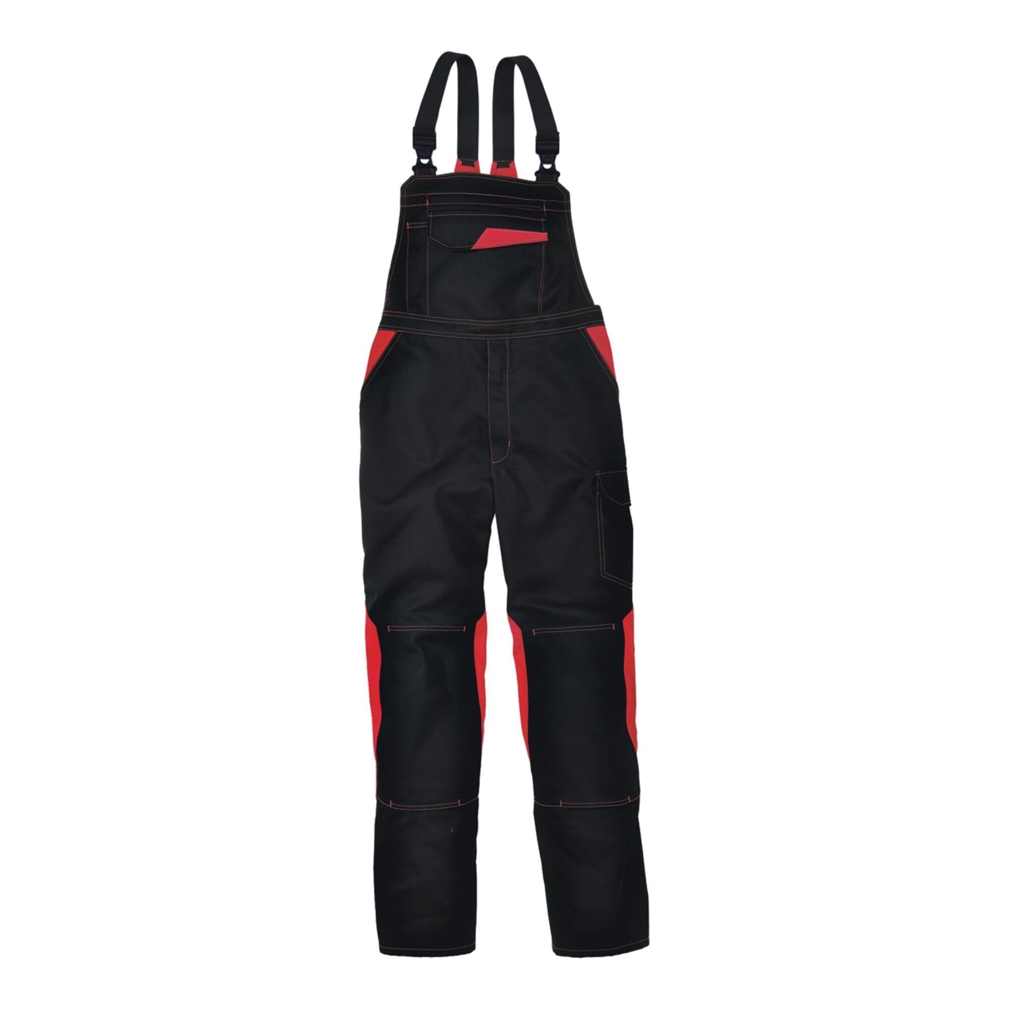 Kübler IMAGE DRESS Latzhose schwarz/mittelrot 102 ; Kübler Workwear
