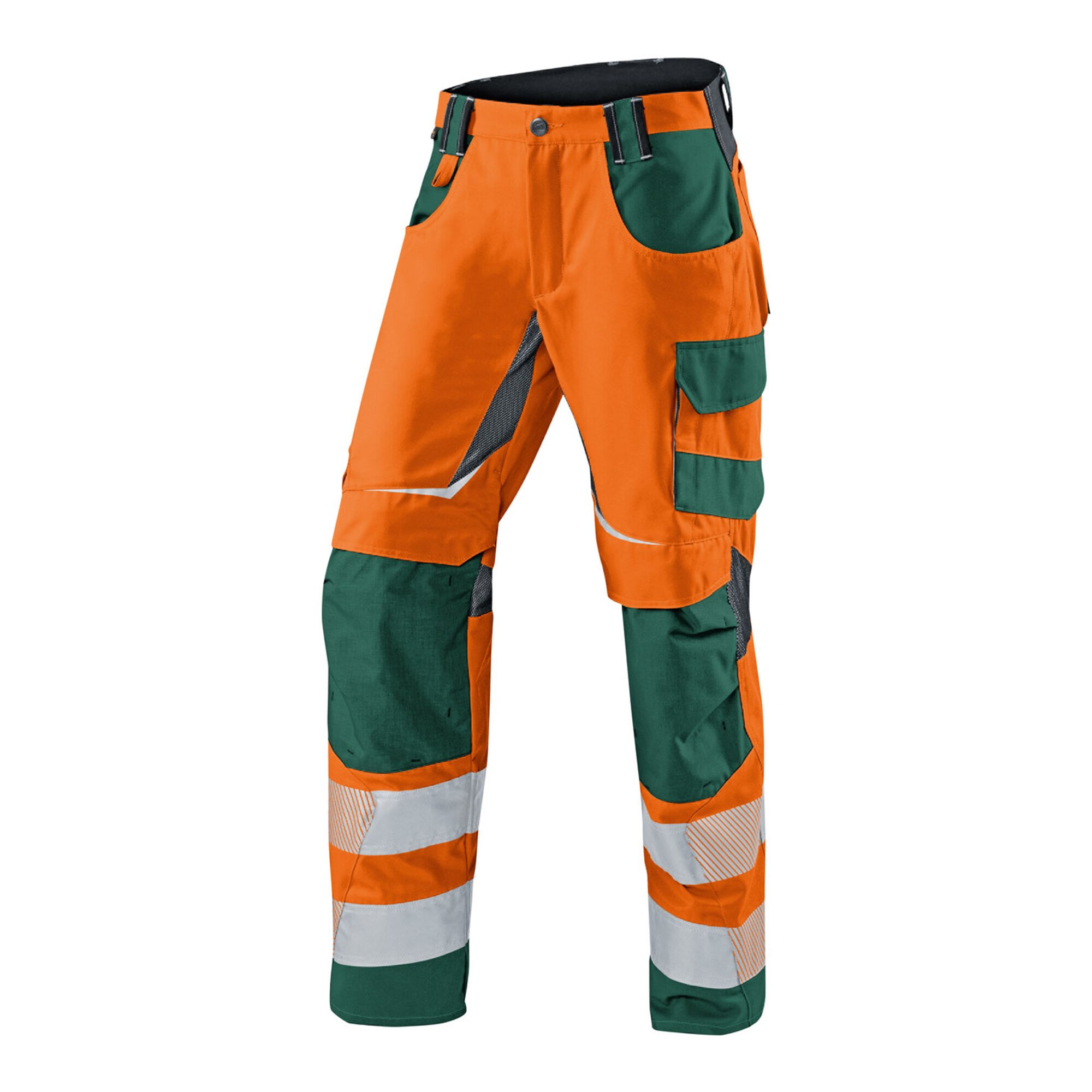 Kübler PSA Reflectiq Hose 2407 warnorange/moosgrün 48 ; Kübler Workwear