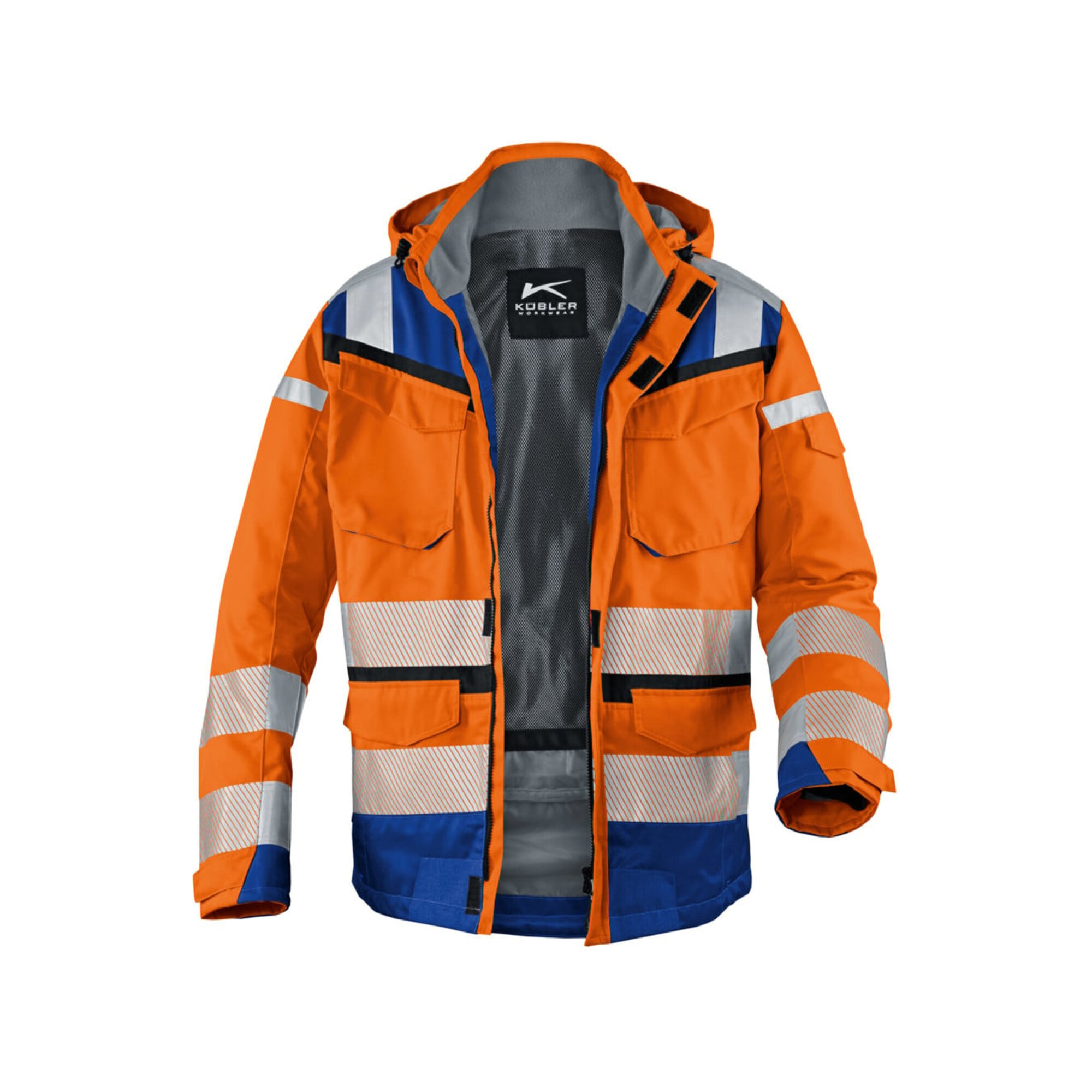 Kübler PSA Reflectiq Jacke 1307 warnorange/kbl.blau XL ; Kübler Workwear