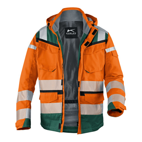 Kübler PSA Reflectiq Jacke 1307 warnorange/moosgrün 3XL