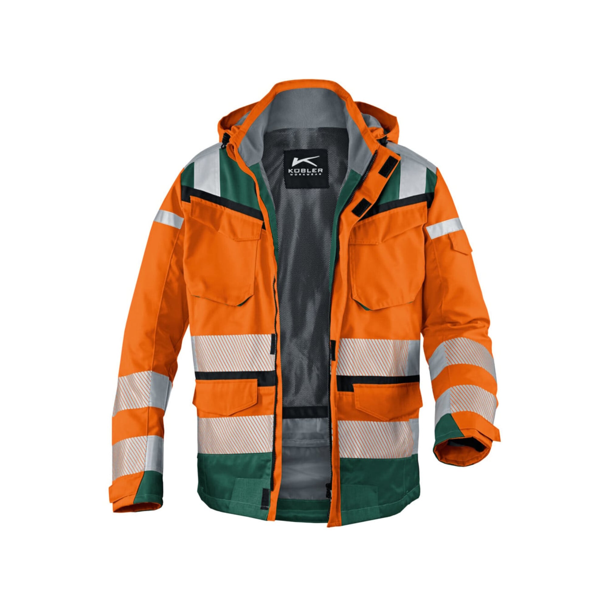 Kübler PSA Reflectiq Jacke 1307 warnorange/moosgrün L ; Kübler Workwear