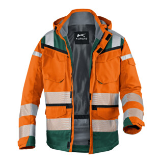 Kübler PSA Reflectiq Jacke 1307 warnorange/moosgrün XS