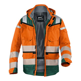Kübler PSA Reflectiq Jacke 1307 warnorange/moosgrün XXL