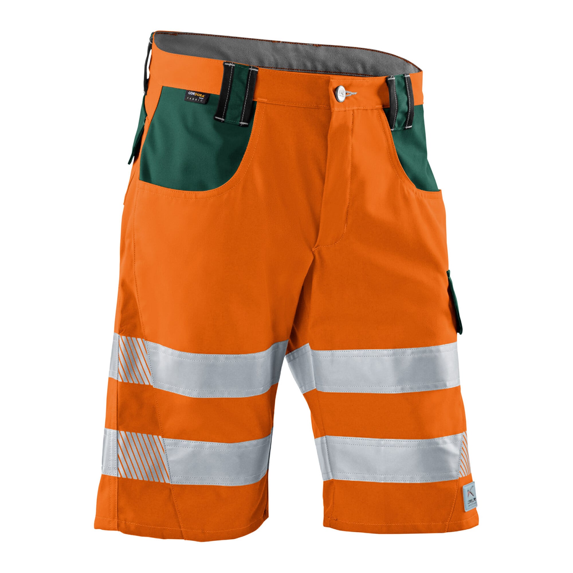 Kübler PSA Reflectiq Shorts 2307 warnorange/moosgrün 62 ; Kübler Workwear