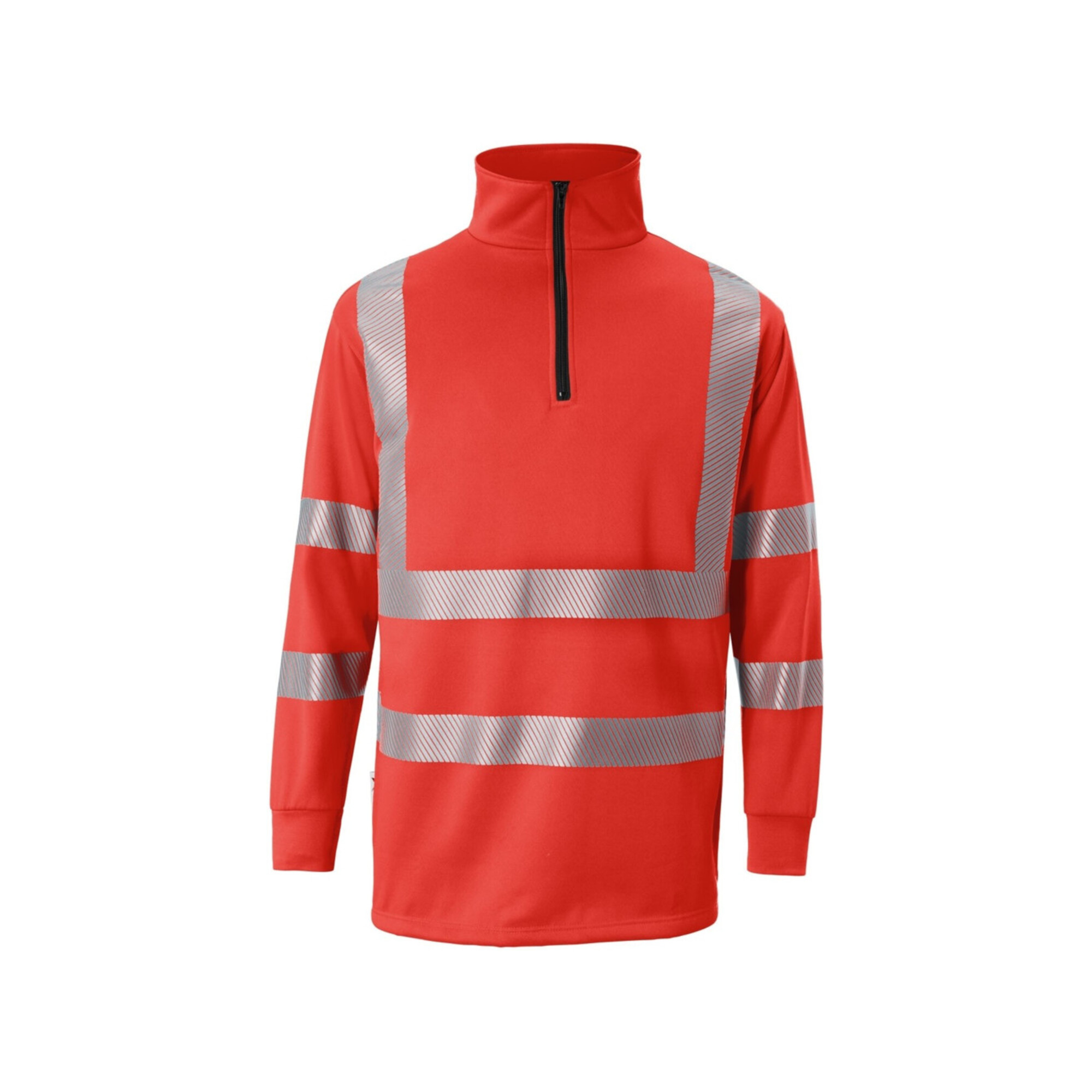 Kübler REFLECTIQ Zip-Sweater PSA 2 warnrot XL ; Kübler Workwear