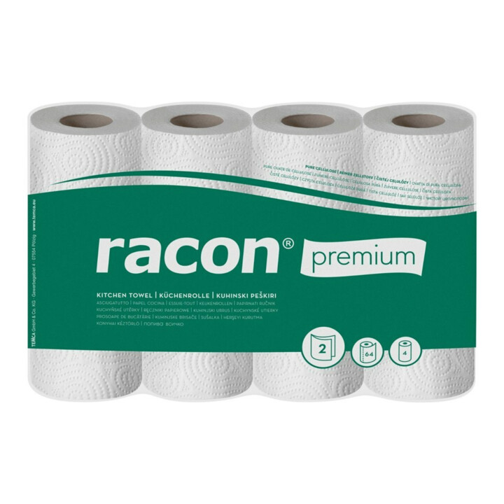 Küchenrolle racon Premium K-2 B220xL250ca.mm weiß 2-lagig,perforiert 4 Rl./PAK