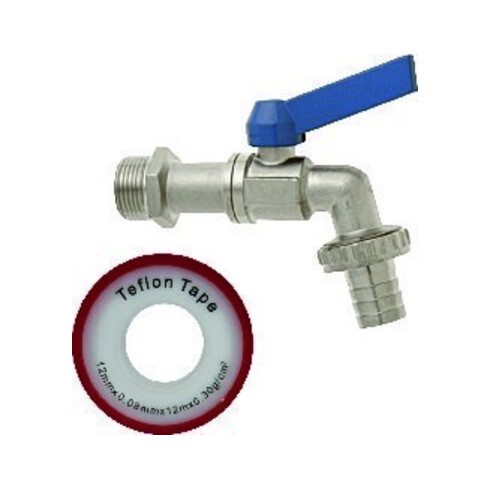 Kugelauslaufventil-Set 1/2"-10mm MS Ni GEKA