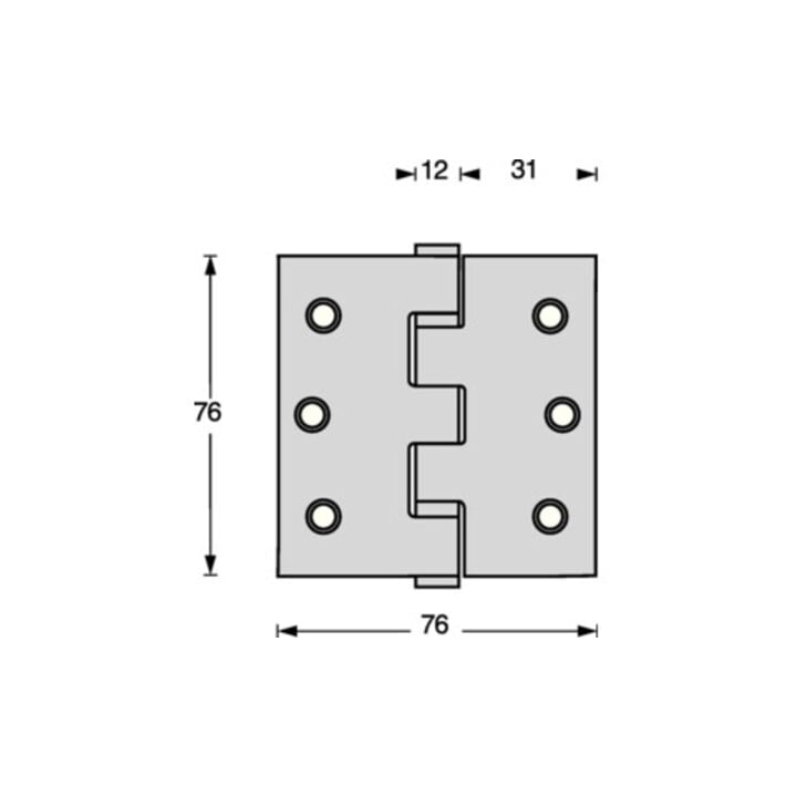 Kugellager-Türscharnier VA ktg. 76x76mm DIN L/R ausziehbarer Stift