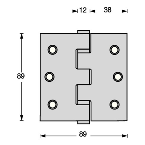 Kugellagertürscharnier VA ktg.89x89mm DIN L/R schwarz ausziehb.Stift INTERSTEEL