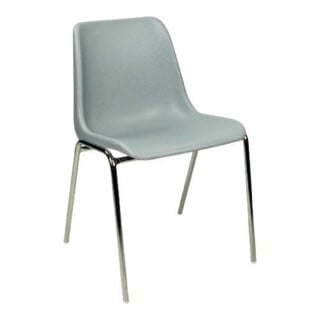Kunststoffschalenstuhl 4 Stück demontierte Lichtgrau Gestell verchromt