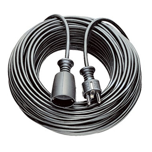 Kunststofverlengstuk zwart 3m H05VV-F 3G1.5