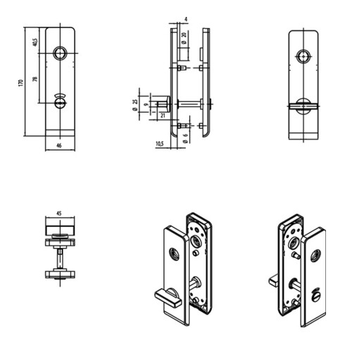 Kurzschild OGRO XEA 7061 78MM 23,5 WC ER VA ER WC OGRO