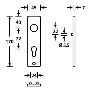 Kurzschild-Paar 14 1402 Alu. F1 PZ