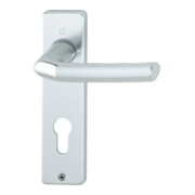 Kurzschildgarnitur Birm.1117/202KP Alu.F1 PZ eck.Drückergrt.HOPPE