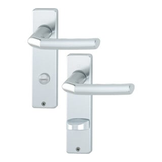 Kurzschildgarnitur Birm.1117/202KP Alu.F1 SK/OL eck.Drückergrt.HOPPE