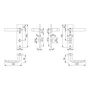 Kurzschildgarnitur Birm.1117/202KP Alu.F1 SK/OL eck.Drückergrt.HOPPE-3