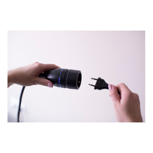 Kwaliteits plastic verlengkabel met draaischakelaar en textielmantel 5m H05VV-F 3G1.5 zwart