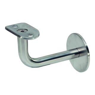 KWS Support de main courante 4571 avec appui plat Acier, argenté, cuisson au four