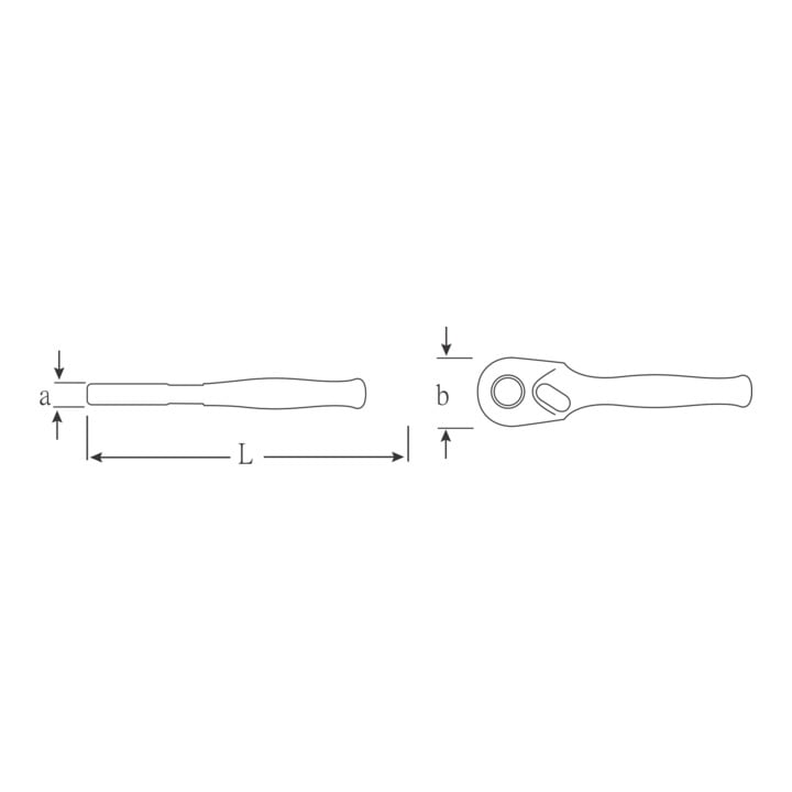 La clé à cliquet à dents fines Mini Bit en acier de 6,3 mm (1/4") L.90 mm