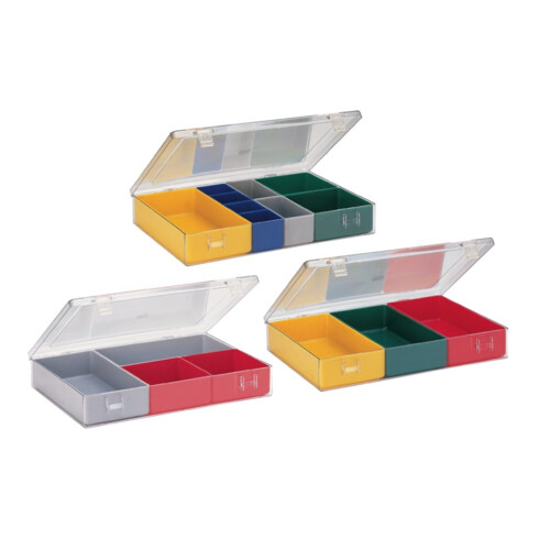 LA-KA-PE Boîte à assortiment avec couvercle L307xP225xH50 mm avec 3 compartiments
