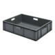 LA-KA-PE Boîte empilable de transport B800xP600xH210 mm bleu, fermée avec poignée-1
