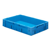 LA-KA-PE Caisse empilable de transport B600xP400xH120 mm bleu Charge 700kg sans poignée