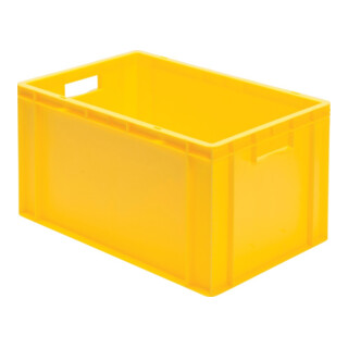 LA-KA-PE Caisse empilable de transport B600xP400xH320 mm jaune, fermée avec poignée