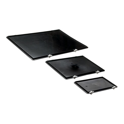 LA-KA-PE Couvercle de fermeture noir pour boîte 200x100 mm