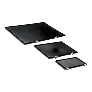 LA-KA-PE Couvercle de fermeture noir pour caisse dim. L600xP400mm