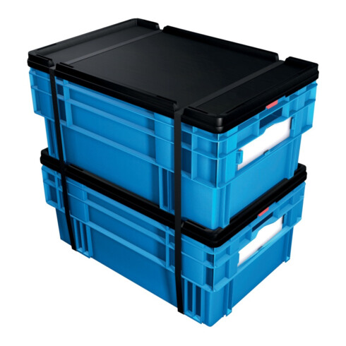 LA-KA-PE Couvercle emboîtable noir pour conteneur empilable rotatif 45/65 litres