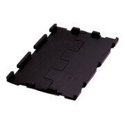 LA-KA-PE Couvercle rabattable noir pour caisse empilable de transport L400xP300 mm, lot de 4 pcs