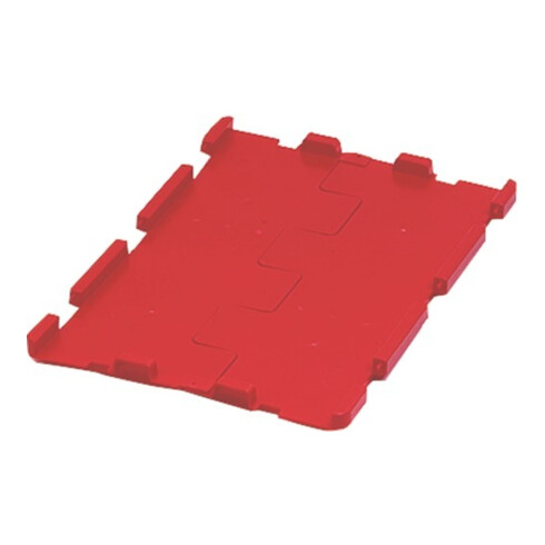 LA-KA-PE Couvercle rabattable rouge pour bac de rangement B400xP300 mm, 4 pcs