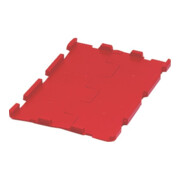 LA-KA-PE Couvercle rabattable rouge pour bac de rangement B400xP300 mm, 4 pcs