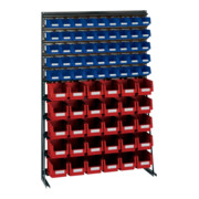 LA-KA-PE Étagère Vario V12B avec 75 caisses PLK bleu/rouge