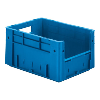 LA-KA-PE Sichtlagerkasten blau B300xT400xH210 mm Auflast 500kg, VE 4 Stk. mit Griffloch