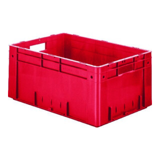 LA-KA-PE Transport-Stapelkasten B600xT400xH270 mm grün Auflast 700kg mit Griffloch