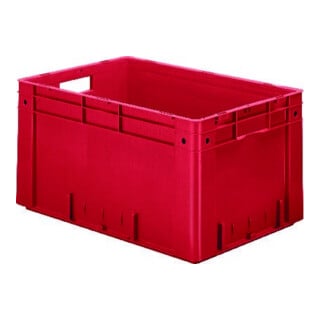 LA-KA-PE Transport-Stapelkasten B600xT400xH320 mm grün Auflast 700kg mit Griffloch