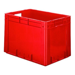 LA-KA-PE Transport-Stapelkasten B600xT400xH420 mm grün Auflast 700kg mit Griffloch