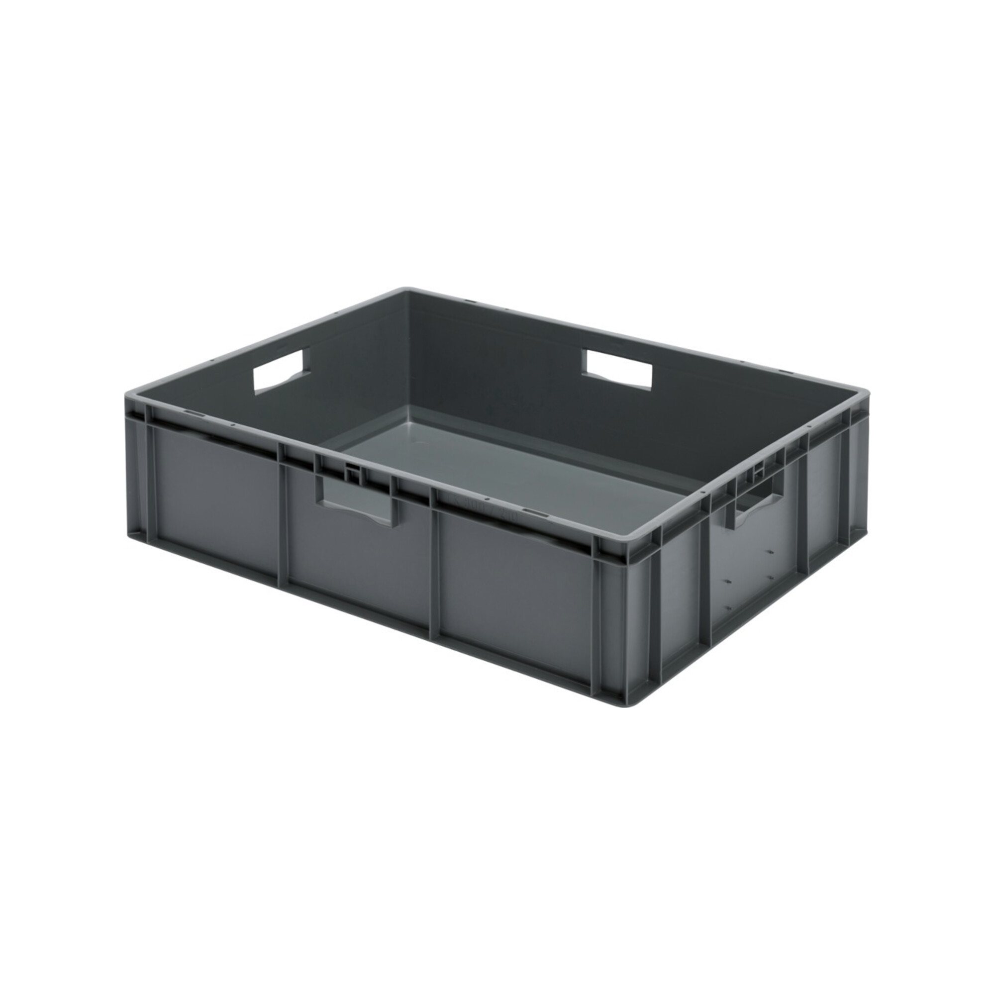 LA-KA-PE Transport-Stapelkasten B800xT600xH210 mm grün, geschlossen mit Griffloch