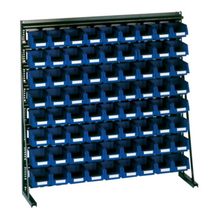 LA-KA-PE Vario-Étagère V8A avec 72 caisses PLK bleu