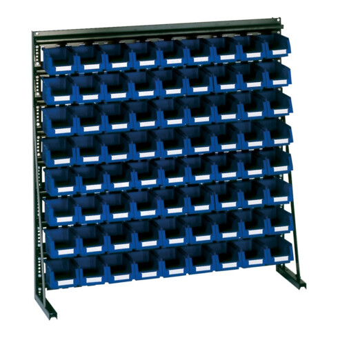LA-KA-PE Vario-Étagère V8A avec 72 caisses PLK bleu