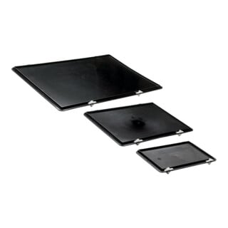 LA-KA-PE Verschlussdeckel schwarz für Kastenmaß B300xT200mm